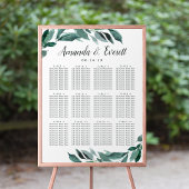 Abundant Foliage Wedding Seating Chart ポスター