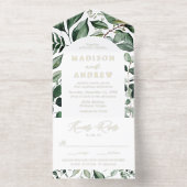 Abundant Greenery Arch Frame Foil Wedding オールインワン招待状 (内側)