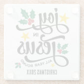 Abundant Joy in Jesus Christian Christmas ガラスコースター (裏面)
