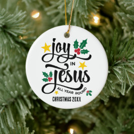 Abundant Joy in Jesus Christian Christmas セラミックオーナメント