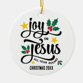 Abundant Joy in Jesus Christian Christmas セラミックオーナメント (正面)