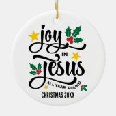 Abundant Joy in Jesus Christian Christmas セラミックオーナメント (裏面)