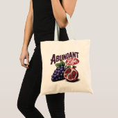 Abundant Life Grapes Pomegranate Retro Tee トートバッグ (正面(商品))