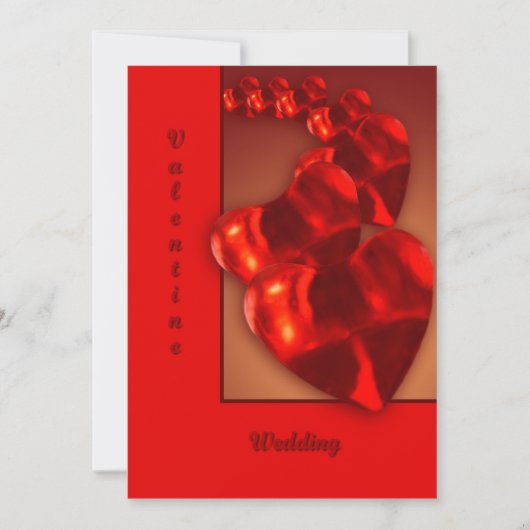 abwのバレンタインの結婚式 招待状 (正面)
