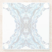 Abyss Blue Abstract Acrylic Paint Pour Fluid Art ガラスコースター (裏面)