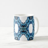 Abyss Blue Abstract Acrylic Paint Pour Fluid Art コーヒーマグカップ (正面右)