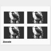 Abyssal Gaze Heavy Metal Raven Skull 長方形シール (シート)