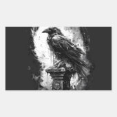 Abyssal Gaze Heavy Metal Raven Skull 長方形シール (正面)