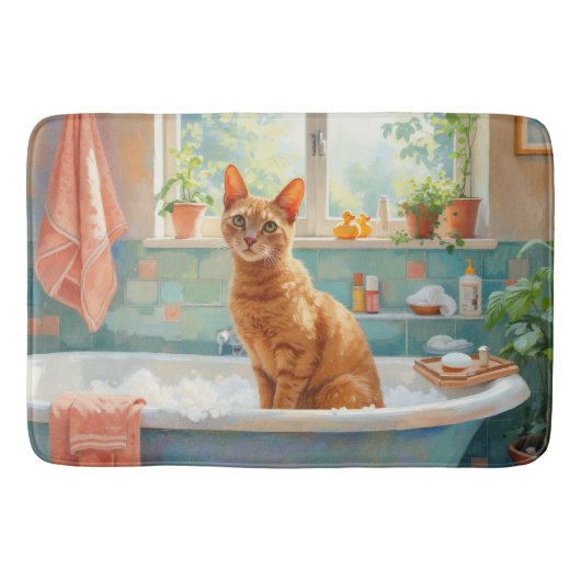 Abyssinian Cat Bath Decor バスマット (正面)