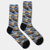 Abyssinian Cat Christmas Boat Holiday ソックス (右)