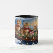Abyssinian Cat Christmas Boat Holiday マグカップ (中央)