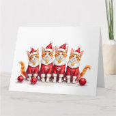 Abyssinian Cat Christmas Dress Santa Hat カード (正面)