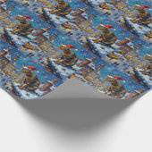 Abyssinian Cat Christmas Market Spy Holiday ラッピングペーパー (角)