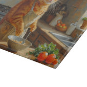 Abyssinian Cat Cooking in Kitchen カッティングボード (角)
