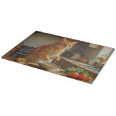 Abyssinian Cat Cooking in Kitchen カッティングボード (角)