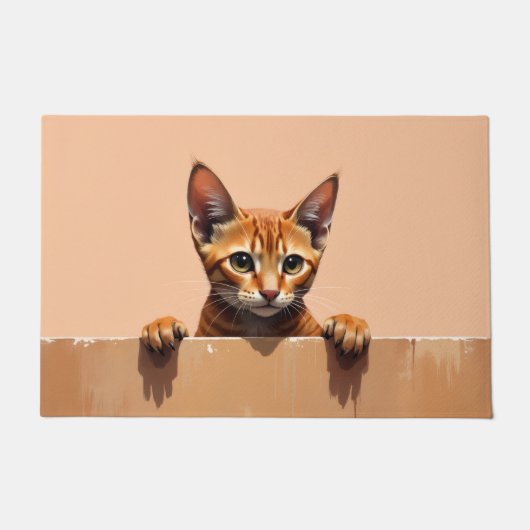 Abyssinian Cat Doormat Art ドアマット (正面)