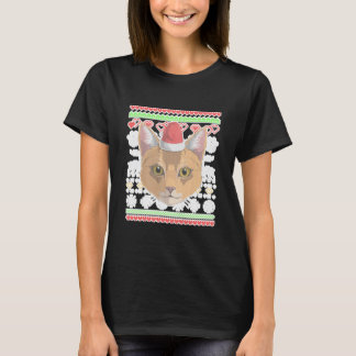 Abyssinian Cat Kitty Santa Claus Ugly Tシャツ