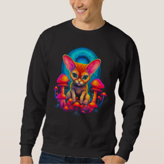 Abyssinian Cat Psychedelic Mushroom スウェットシャツ