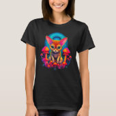 Abyssinian Cat Psychedelic Mushroom Tシャツ (正面)