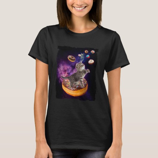 Abyssinian Cat Space Donuts Kitty in Space Kid Tシャツ (正面)