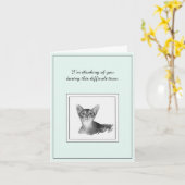 Abyssinian Cat Sympathy Card カード (黄色い花)