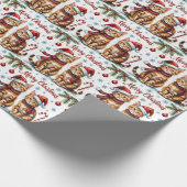 Abyssinian Cat Watercolor Christmas Design ラッピングペーパー (角)