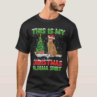 Abyssinian Cat Xmas Tree Lights This Is My Christm Tシャツ