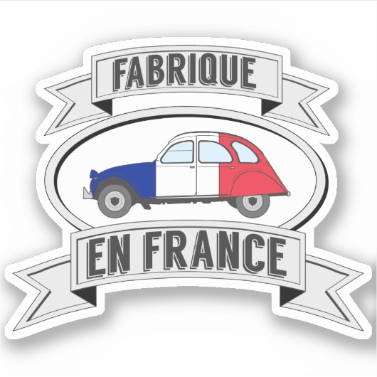 Abzeichen Oldtimer 2cv fabrique en France シール (正面)