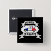 Abzeichen Oldtimer 2cv fabrique en France 缶バッジ (正面&裏面)