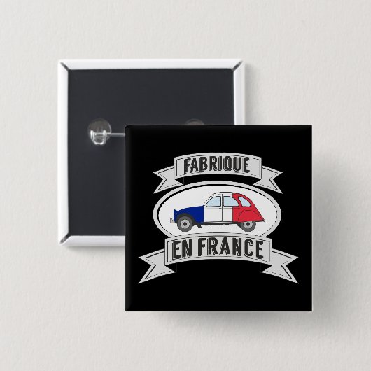 Abzeichen Oldtimer 2cv fabrique en France 缶バッジ (正面&裏面)
