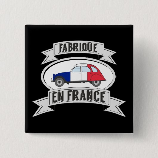 Abzeichen Oldtimer 2cv fabrique en France 缶バッジ (正面)