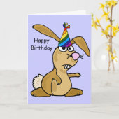 ACおもしろいなウサギのバースデー・カード カード (黄色い花)