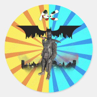 ACこうもり-MANステッカー ラウンドシール