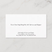 ACサービスおよび修理名刺 名刺 (裏面)