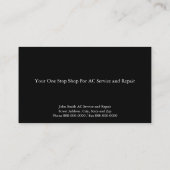 ACサービスおよび修理名刺 名刺 (裏面)