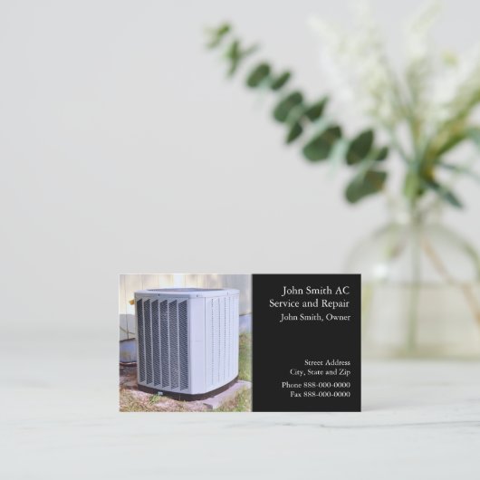 ACサービスおよび修理名刺 名刺 (スタンド正面)