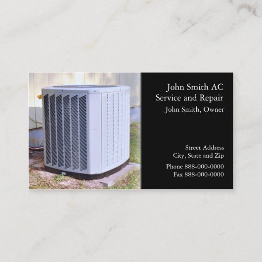 ACサービスおよび修理名刺 名刺 (正面)