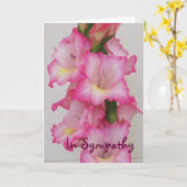 ACピンクのGladiolasの花の悔やみや弔慰カード カード (黄色い花)