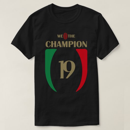 ACミランWE THE CHAMP19NS – ミラノWe The Champion Tシャツ (デザイン正面)