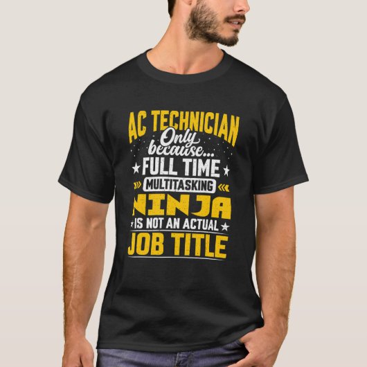 Ac技術者の役職タイトル空調整備士 Tシャツ (正面)