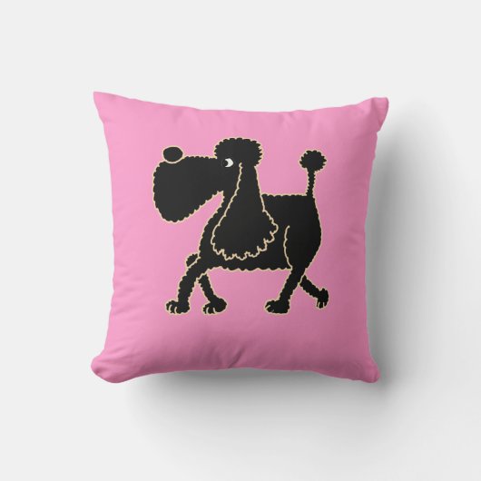 AC素晴らしく黒いプードルの枕 クッション (正面)