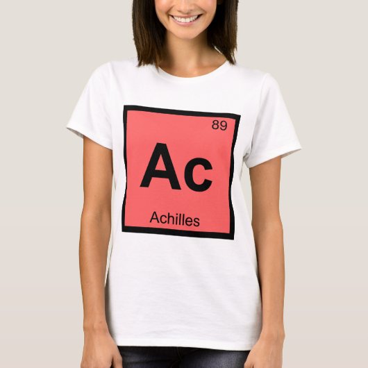Ac - アキレス ギリシャ 化学元素周期表 tシャツ (正面)