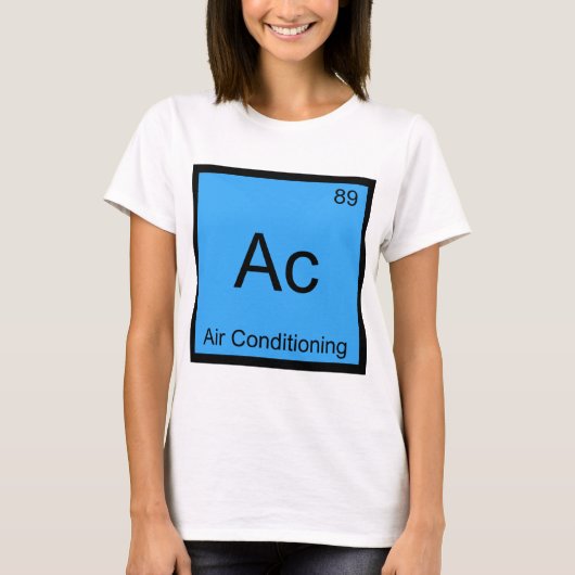 Ac - エアコン 化学元素記号 Tシャツ (正面)