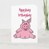 AC – ピギーおもしろい誕生日カード カード (正面)