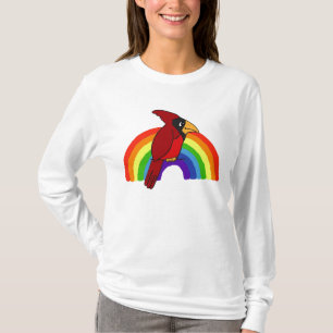 AC (鳥)ショウジョウコウカンチョウおよび虹のワイシャツ Tシャツ