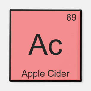 Ac - Apple Cider Chemistry要素シンボルTシャツ マグネット