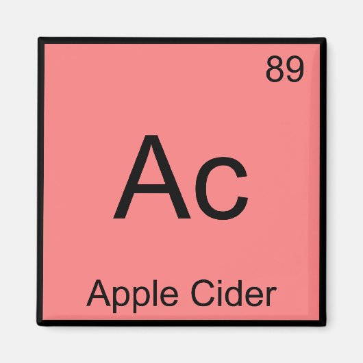 Ac - Apple Cider Chemistry ElementシンボルTシャツ マグネット (正面)