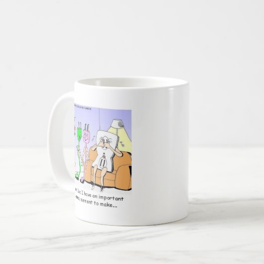 AC/DC配線人間関係おもしろいゲイ/レズビギフト コーヒーマグカップ (正面左)