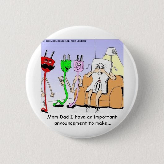 AC/DC配線人間関係おもしろいゲイ/レズビギフト 缶バッジ (正面)