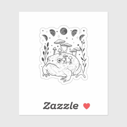 Academia Moon Witchy Goblincore Aesthetic Frog シール (シート)